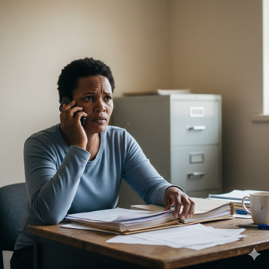 Parent worried at work