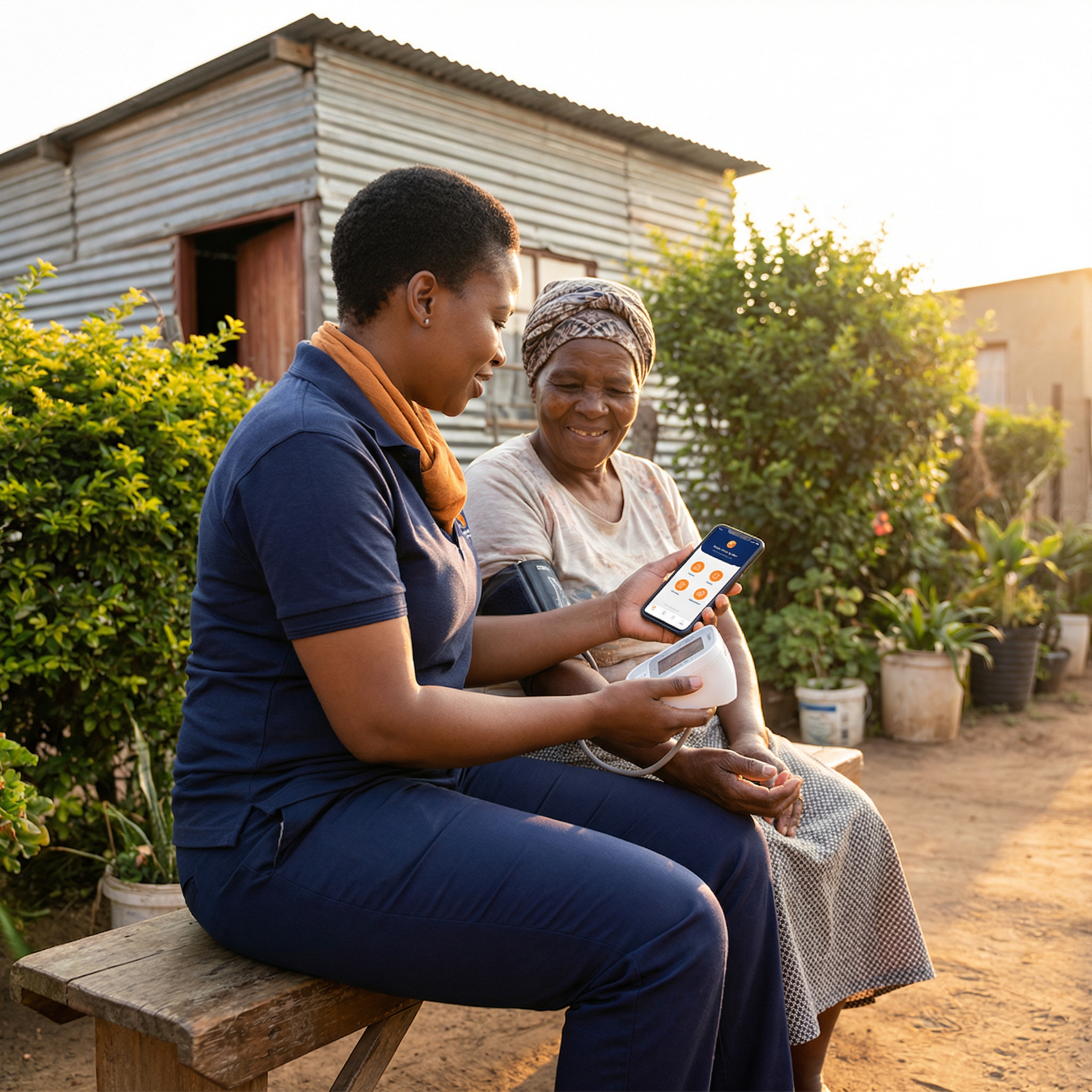 MyMbela nurse treating patient at home